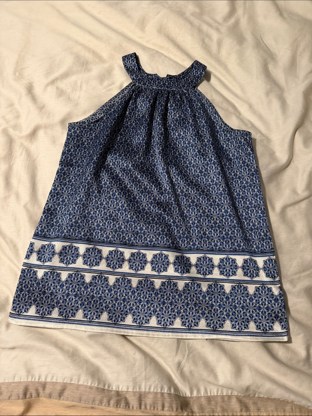 The Limited Blue Printed Halter-Style Girls Dress